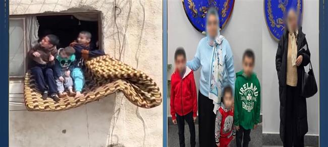 الأمن يضبط والده أطفال جلسوا على مرتبة في الهواء ومصورة مقطع الفيديو